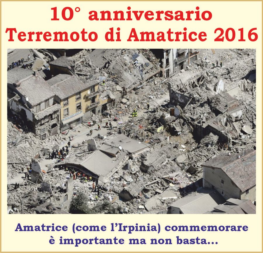 X anniversario terremoto Amatrice